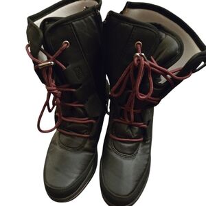 Stylish Black and Burgundy Women's Boots